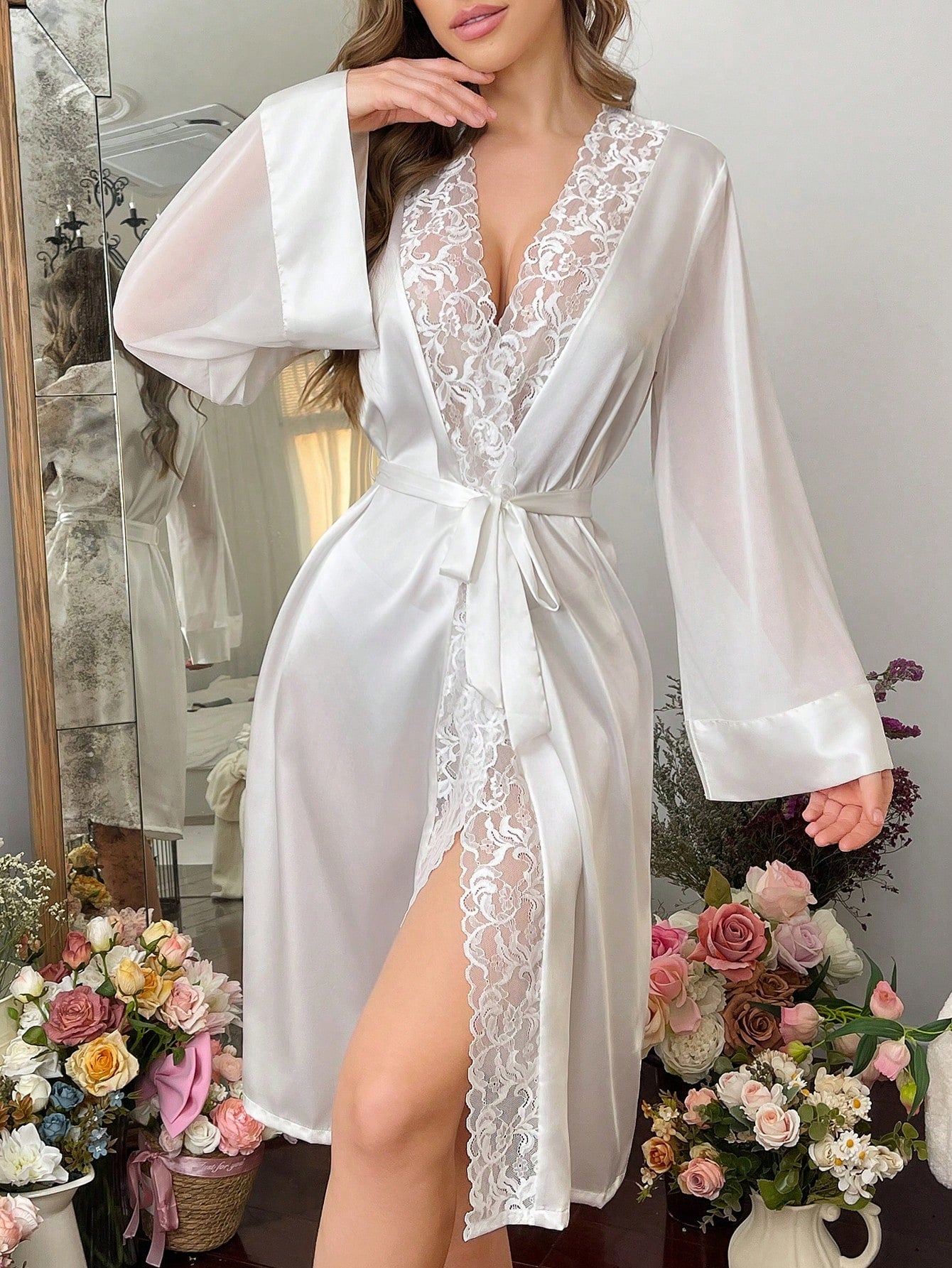 Robe de Casamento Sensual e Romântica para Mulheres, Moda Minimalista para Uso Diário Casual