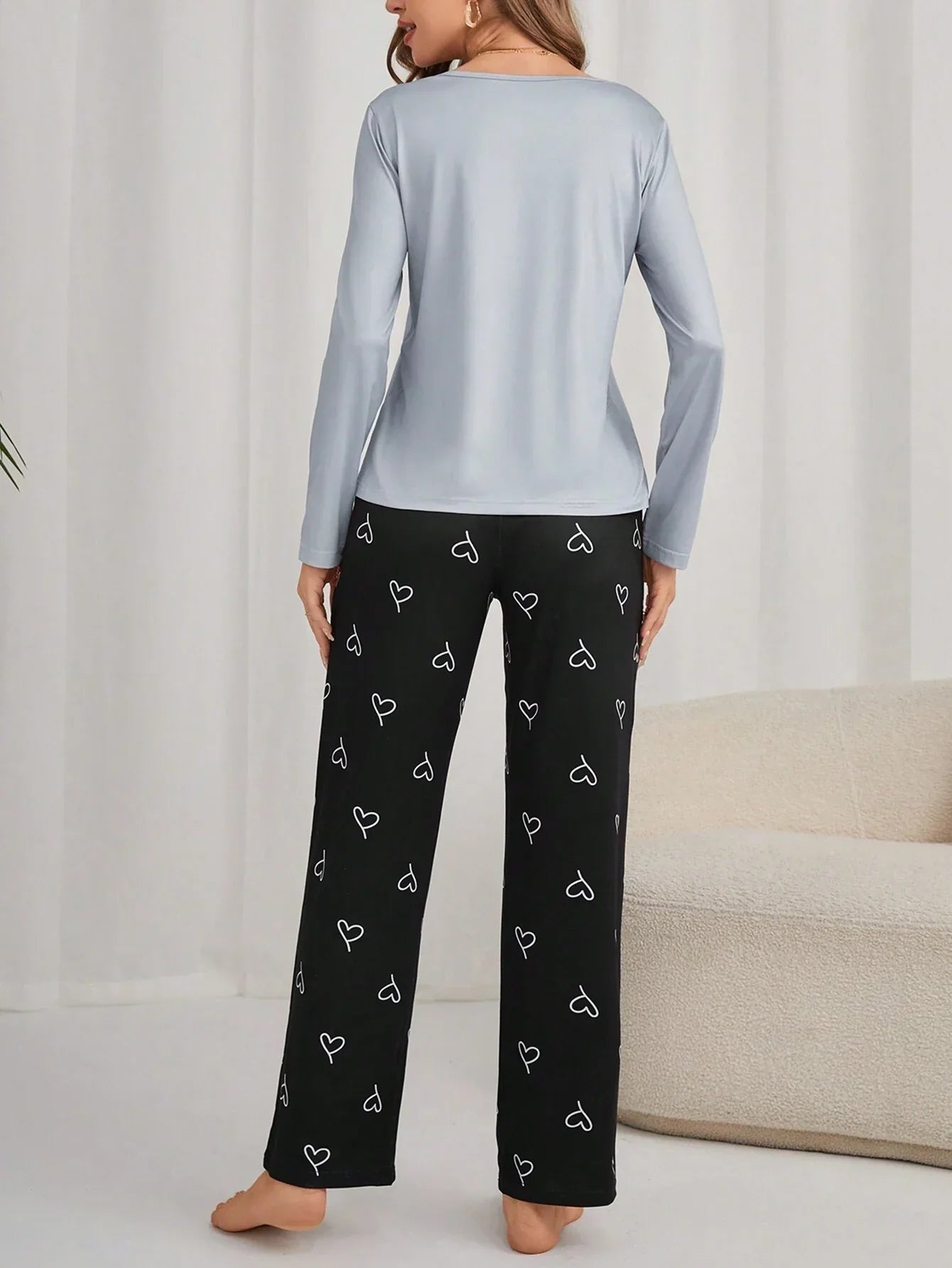 Pijama Longo Corações Desiree