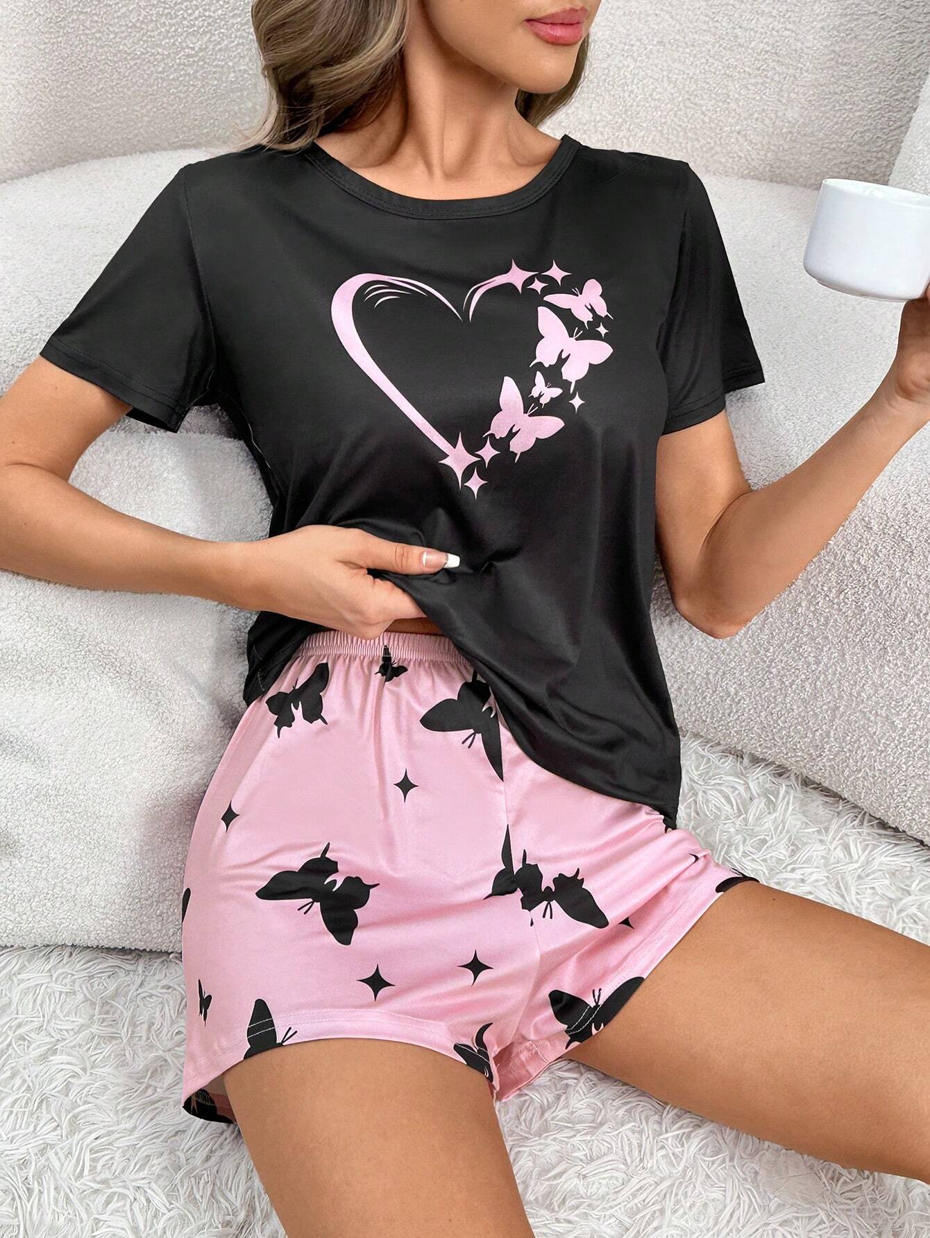 Pijama Curto Borboletas Paloma