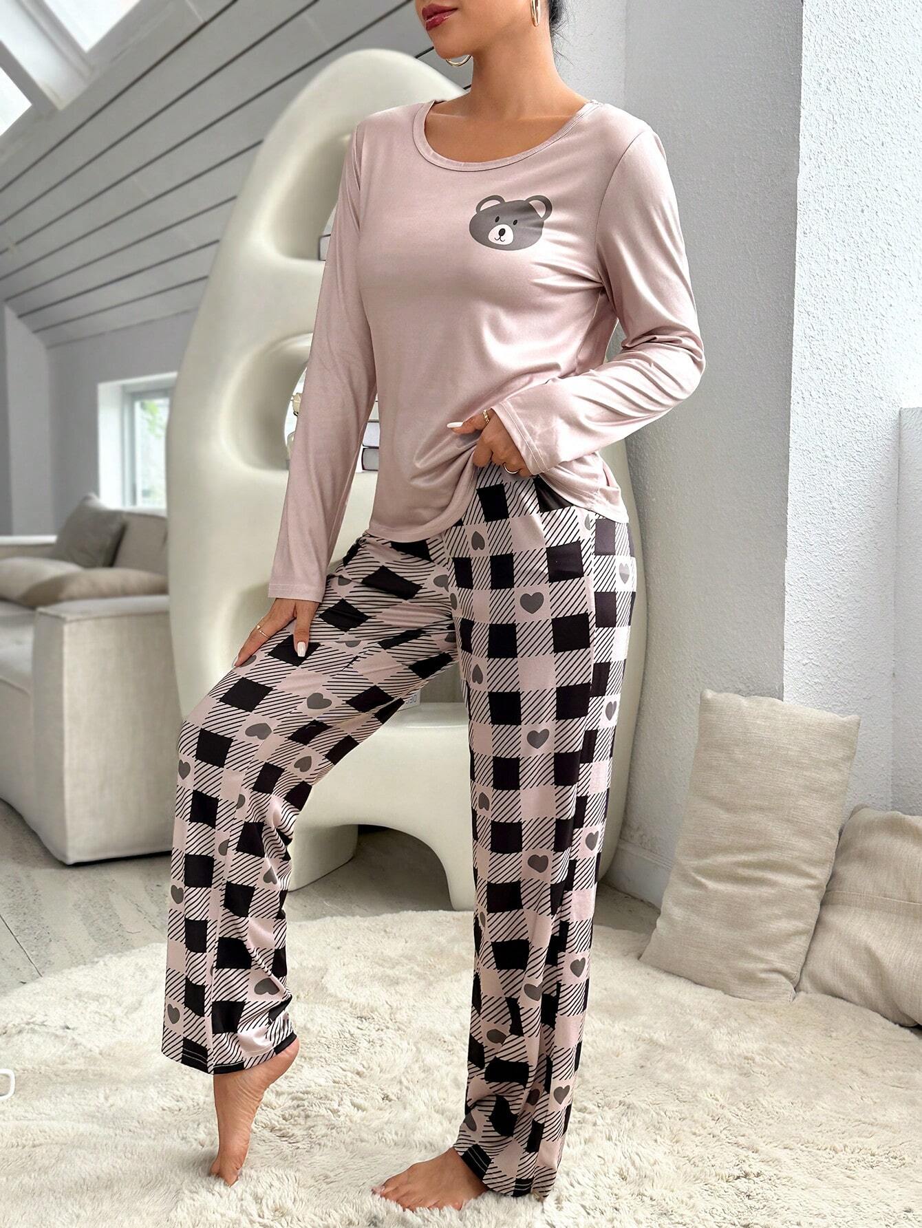 Pijama Longo Ursinho Xadrez Tammy