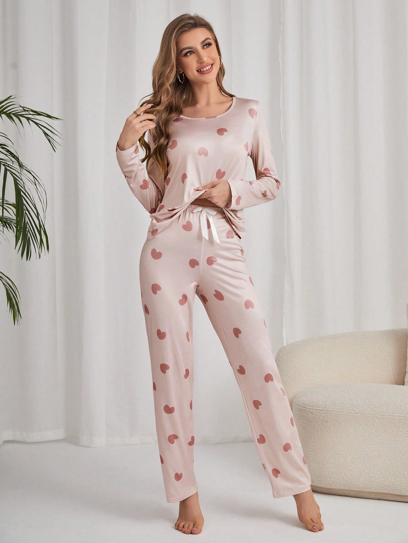 Pijama Longo Nude Corações Luzia
